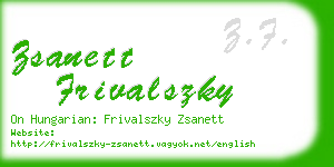 zsanett frivalszky business card